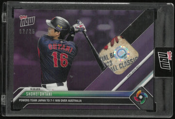 2023 Topps Now Shohei Ohtani Purple WBC Baseball Relic /25