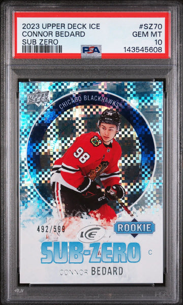 2023 Upper Deck Ice Sub Zero Rookie Connor Bedard RC /599 PSA 10