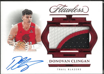 2024-25 Flawless Basketball Red Horizontal Patch Auto Donovan Clingan /15