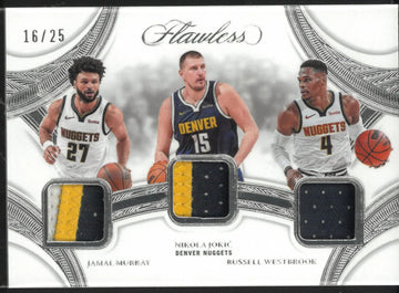 2024-25 Panini Flawless Basketball Triple Patches Murray Jokic Westbrook /25