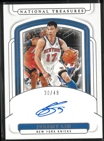 2024-25 Panini National Treasure Autograph Jeremy Lin Auto Blue /49