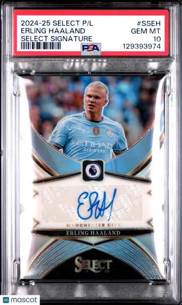 2024-25 Panini Select Premier League Signatures Auto Erling Haaland PSA 10