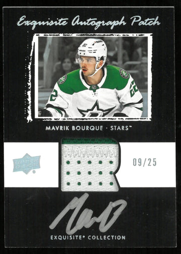 2024-25 UD Exquisite Hockey Mavrik Bourque RC Rookie Patch Auto /25