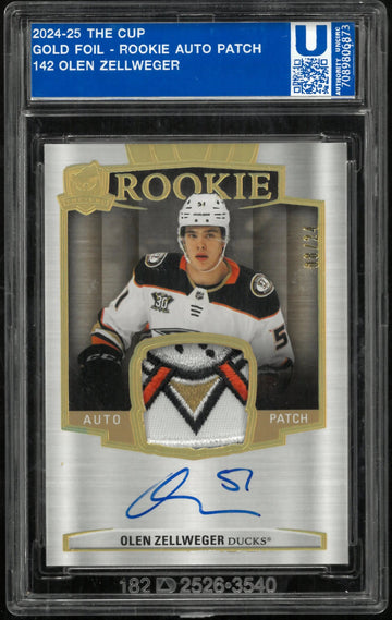 2024-25 UD The Cup Olen Zellweger RC Rookie Patch Auto /24