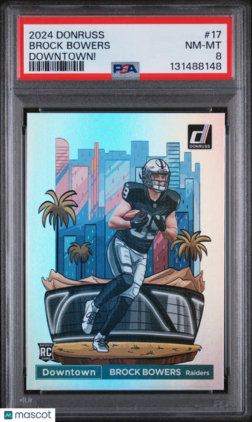 2024 Panini Donruss Downtown! Brock Bowers RC Rookie PSA 8