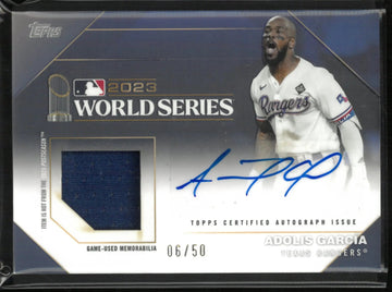 2024 Topps Baseball Series 1 2023 World Series Champion Auto Patch Adolis Garcia /50