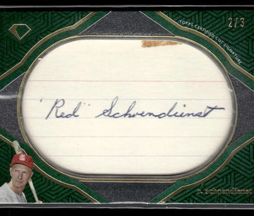 2024 Topps Diamond Icons Green Cut Signature Auto Red Schoendienst /3