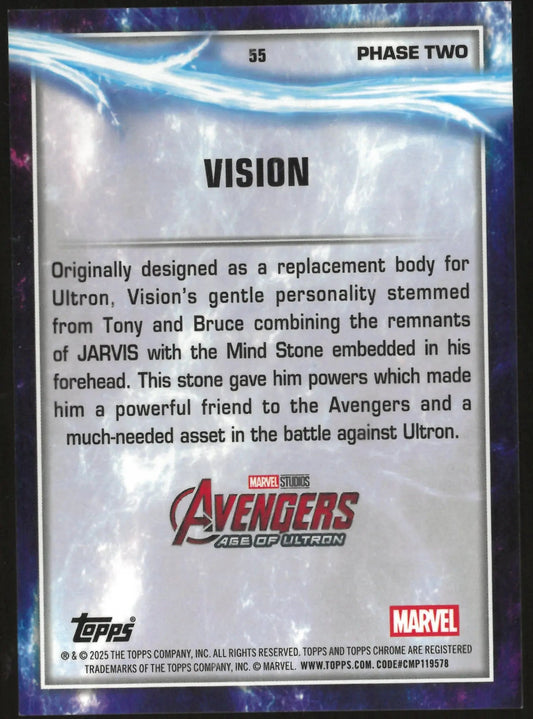 2025 Topps Chrome Marvel Avengers Phase Two Vision /10