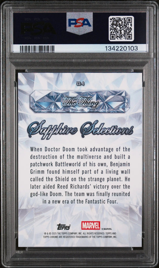 2025 Topps Chrome Marvel Sapphire Edition Sapphire Selections The Thing PSA 10
