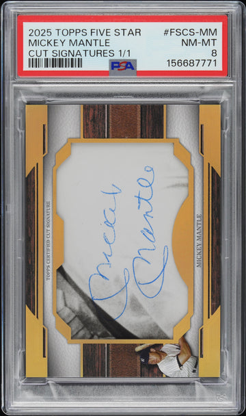 2025 Topps Five Star Baseball Five Star Cut Auto Mickey Mantle PSA 8 1/1