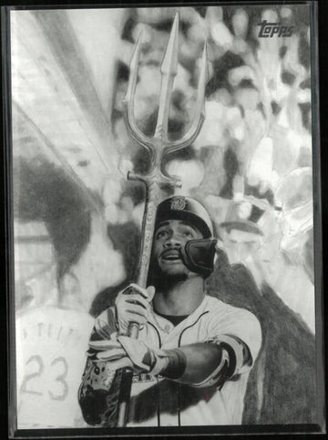 2025 Topps Julio Rodriguez Artwork by Keegan Hall