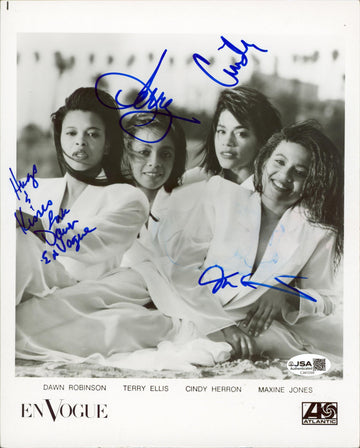 En Vogue (4) Robinson, Ellis, Herron & Jones Signed 8x10 B&W Photo JSA #CJ41550