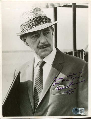 Alec Guinness The Comedians "Good wishes" Signed 8x10 B&W Photo BAS #AE17714