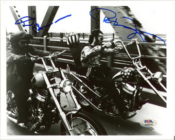 Peter Fonda & Dennis Hopper Easy Rider Signed 8x10 B&W Photo PSA/DNA #AQ49763
