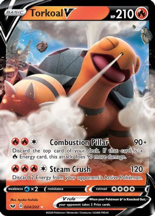 Torkoal V 24 202 Sword Shield Holofoil