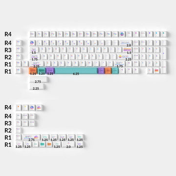 Keychron Pixel Sunset 139 Key Cherry Profile Dye Sub PBT Keycap Set