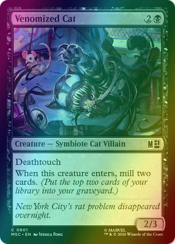 Venomized Cat [801] [Jumpstart] [Marvel Super Heroes: Commander] [Foil]