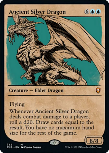 Ancient Silver Dragon (CLB-382) - Commander Legends: Battle for Baldur's Gate: (Showcase) Foil