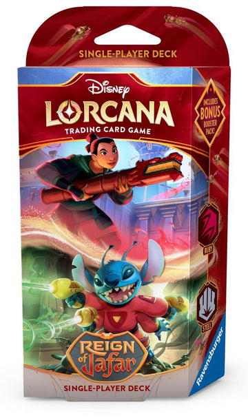 Disney Lorcana TCG Reign of Jafar Starter Ruby / Steel Mulan and Stitch