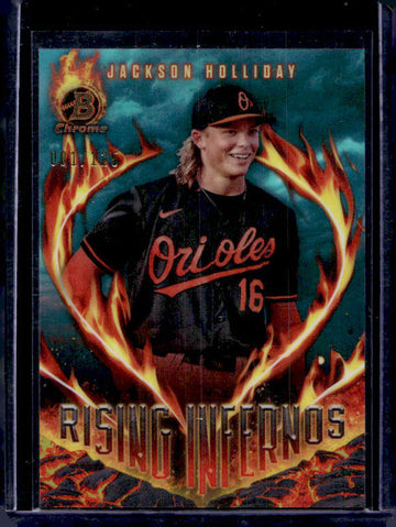 2024 Bowman Chrome Jackson Holliday #RI-9 Rising Infernos Aqua /125