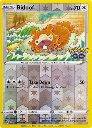 Bidoof Peelable Ditto 59 Pokemon Go Reverse Holofoil Lp