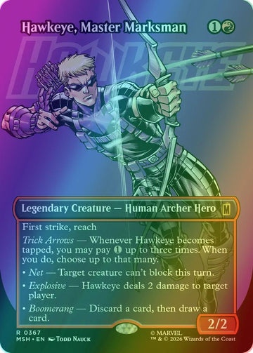 Hawkeye, Master Marksman [367] [Borderless] [Logo] [Marvel Super Heroes] [Foil]