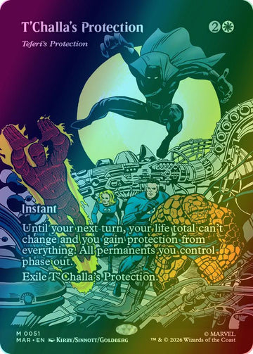 T'Challa's Protection - Teferi's Protection [51] [Borderless] [Source Material] [Marvel Universe] [Foil]