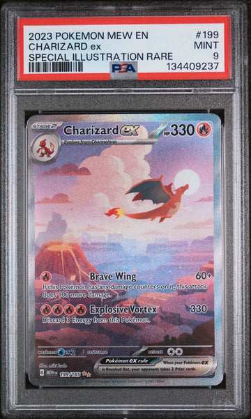 PSA 9 2023 POKEMON MEW EN-151 #199 CHARIZARD ex SPECIAL ILLUSTRATION RARE