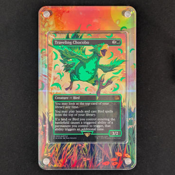 [FOIL] Traveling Chocobo (Borderless) (Neon Ink Green) - FINAL FANTASY: Extras - English - NM - Extended Art Slab