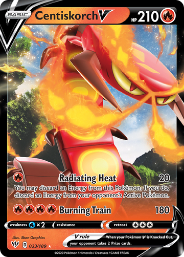 Centiskorch V 33 189 Darkness Ablaze Holofoil