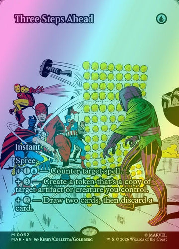 Three Steps Ahead [62] [Borderless] [Source Material] [Marvel Universe] [Foil]