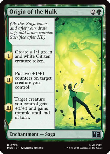 Origin of the Hulk [728] [Jumpstart] [Marvel Super Heroes: Commander] [Non-Foil]