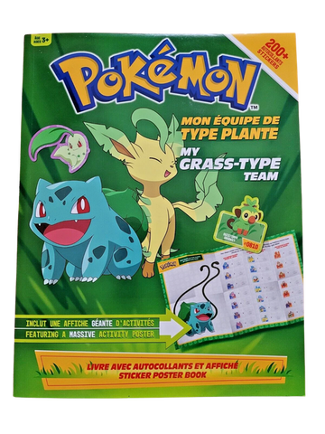 Pokemon My GRASS Type Sticker & Activity Book - EN/FR