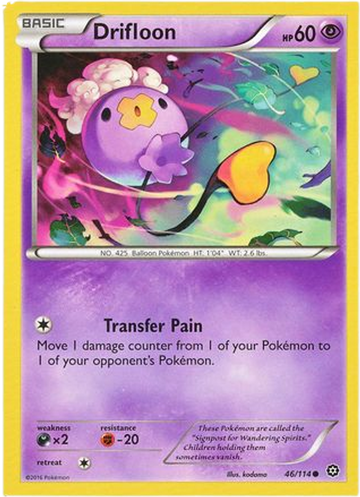 Drifloon - 46/114 - Common - XY Steam Siege (Square Cut Misprint)