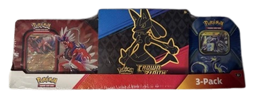 Costco Collector 3-Pack Crown Zenith ETB Paldea Legends Tins - SEALED