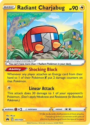 Radiant Charjabug (51/159) - Crown Zenith Holofoil
