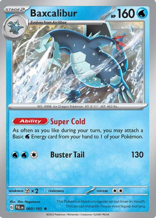 Baxcalibur 060 193 60 Sv02 Paldea Evolved Holofoil