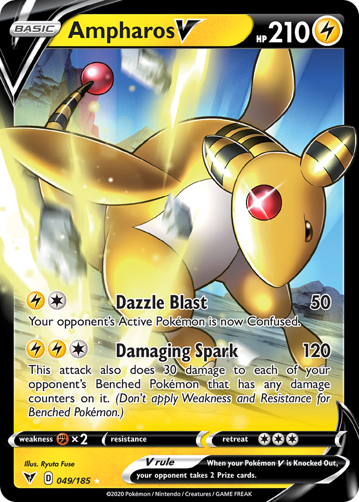 Ampharos V 49 185 Vivid Voltage Holofoil