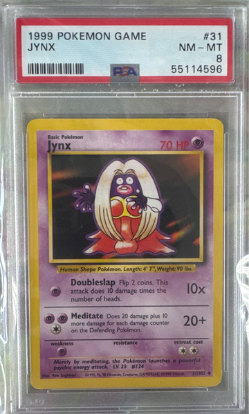1999 POKEMON GAME #31 JYNX PSA 8