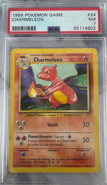 1999 POKEMON GAME CHARMELEON #24 PSA 7