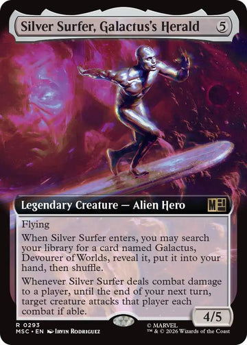 Silver Surfer, Galactus's Herald [293] [Extended Art] [Marvel Super Heroes: Commander] [Non-Foil]