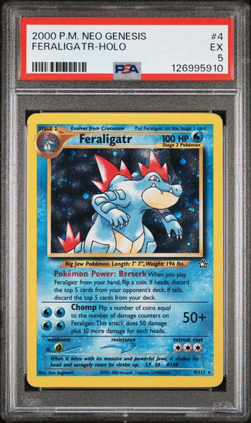 2000 POKEMON NEO GENESIS #4 FERALIGATR-HOLO PSA 5 (SWIRL)