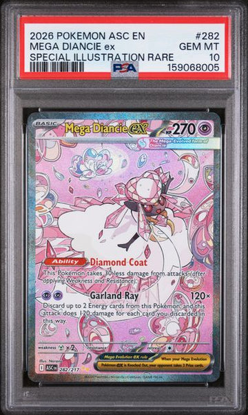2026 POKEMON ASC EN-ASCENDED HEROES #282 MEGA DIANCIE ex SPECIAL ILLUSTRATION RARE PSA 10