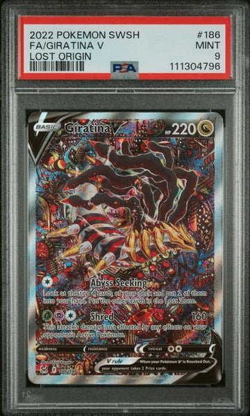 2022 POKEMON SWORD & SHIELD LOST ORIGIN FA/GIRATINA V LOST ORIGIN #186 PSA 9