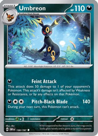 Umbreon 130 Sv03 Obsidian Flames