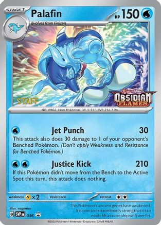 Palafin (Prerelease) [Staff] (36) - SV Scarlet & Violet Promo Cards Holofoil