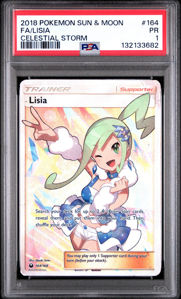 Lisia Full Art PSA 1 2018 Pokemon Sun & Moon Celestial Storm #164 POP 11