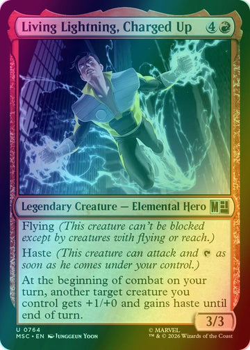 Living Lightning, Charged Up [764] [Jumpstart] [Welcome Deck] [Marvel Super Heroes: Commander] [Foil]
