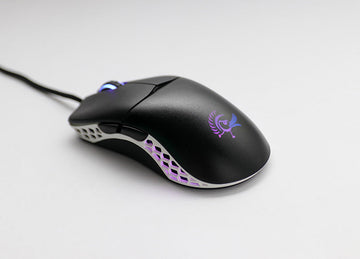 Ducky Black & White Feather Mouse (Omron D2FC-F-K Microswitch)