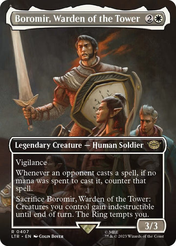 Boromir, Warden of the Tower (Borderless) - Universes Beyond: The Lord of the Rings: Tales of Middle-earth